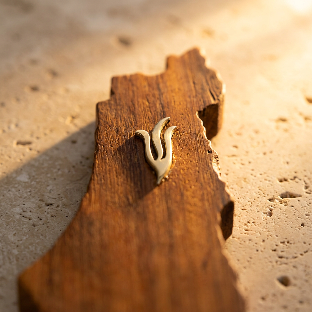 Mezouza Israël en bois
