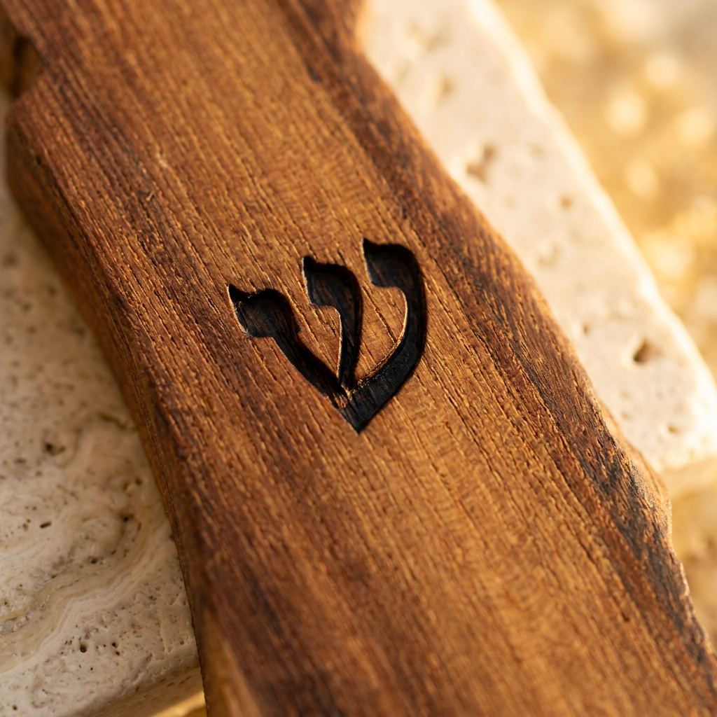 Mezouza Israël en bois